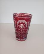 Grote rode glazen beker, Antiek en Kunst, Antiek | Glas en Kristal, Verzenden