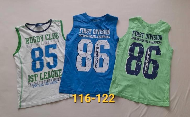 3 shirts zonder mouw in maat 116-122
Diverse, Kinderen en Baby's, Kinderkleding | Maat 116, Zo goed als nieuw, Jongen, Shirt of Longsleeve