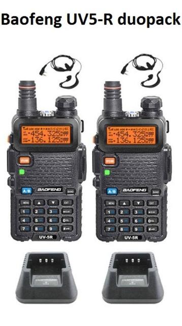 Baofeng UV 5 R 8W duo pack portofoon walkie talkie | NIEUW beschikbaar voor biedingen