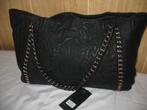 Shopper KS * Bewerkt Vegan Leer Zwart+Goudklr Schakels, Ophalen of Verzenden, Zo goed als nieuw, Zwart, Shopper