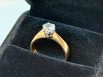18 karaat gouden ring 1 natuurlijke diamant van 0.58ct! 17mm, Ophalen of Verzenden, 17 tot 18, Met edelsteen, Dame