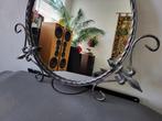 Handwerk metalen spiegel, Huis en Inrichting, Woonaccessoires | Spiegels, Ophalen, Minder dan 50 cm, Rond, Zo goed als nieuw