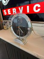 Vintage Glazen Tafelklok met Thermometer & Hygrometer, Antiek en Kunst, Ophalen of Verzenden