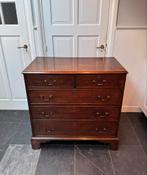 Antieke Engelse ladekast commode, Ophalen, 5 laden of meer, Eikenhout, Georgian