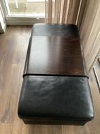 Stressless hocker/voetenbank met tafelblad (zwart), Ophalen, Zo goed als nieuw, Rechthoekig, Leer