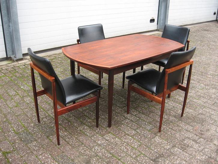 Vintage jaren 60 eethoek, Huis en Inrichting, Complete eetkamers, Gebruikt, 4 tot 6 stoelen, Ophalen