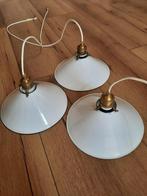 Witte emaille hanglampen , oude witte lampen, Ophalen of Verzenden