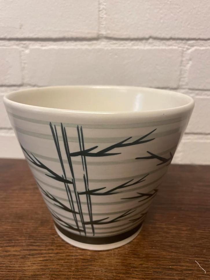 Vintage Bloempot met Bamboe Design, Verzamelen, Retro, Huis en Inrichting, Ophalen of Verzenden