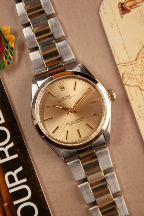 ROLEX OYSTER PERPETUAL 34/SIGMA DIAL/AUTOMATIC/14K GOUD, Sieraden, Tassen en Uiterlijk, Horloges | Heren, Zo goed als nieuw, Polshorloge