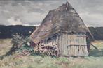 Alex Rosemeier (1888-1992) t.a.-Boerenschuur bij donker weer, Antiek en Kunst, Kunst | Schilderijen | Klassiek, Ophalen of Verzenden