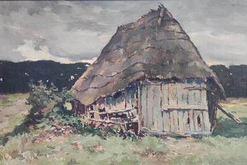 Alex Rosemeier (1888-1992) t.a.-Boerenschuur bij donker weer beschikbaar voor biedingen