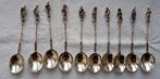 11 zilveren apostel theelepels en 1 suikerlepel  1 theeschep, Ophalen of Verzenden, Zilver