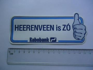 sticker oud HEERENVEEN IS ZO oke rabobank retro bank beschikbaar voor biedingen