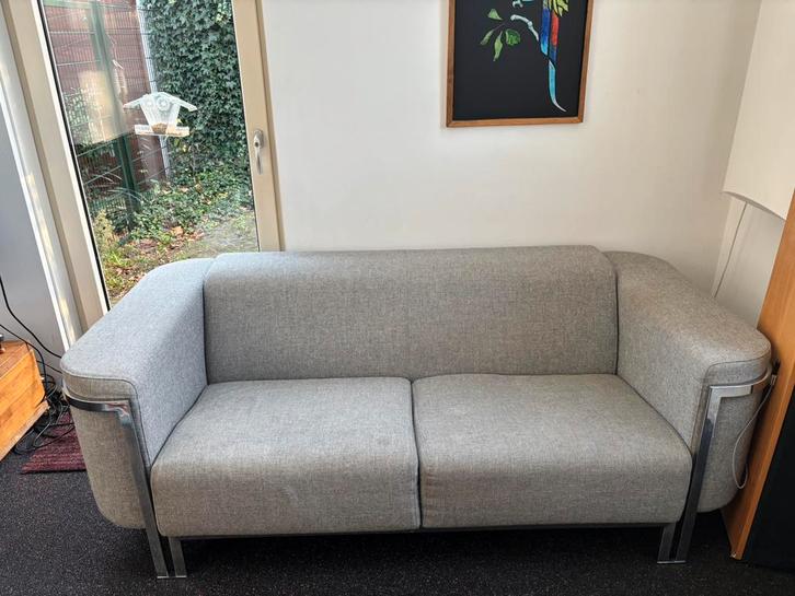 Harvink bank Flink, grijze stof., Huis en Inrichting, Banken | Bankstellen, Gebruikt, Tweepersoons, 150 tot 200 cm, 75 tot 100 cm