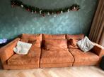 Cognackleurige bank, Ophalen, Gebruikt, Stof