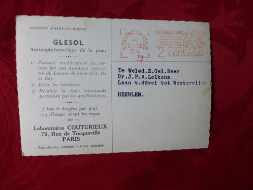 1965,dr.J.P.A.Lelkens, reclamekaart Glesol, Verzamelen, Ansichtkaarten | Themakaarten, Verzenden