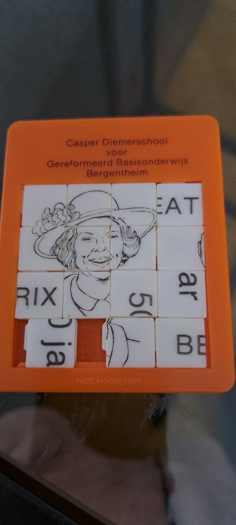 Schuifpuzzel casper diemerschool bergentheim Beatrix 50 jaar, Verzamelen, Koninklijk Huis en Royalty, Ophalen of Verzenden, Gebruikt