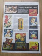 Verkade Krantenknipsel Pagina groot Reclame Verkade., Ophalen of Verzenden, 1940 tot 1960, Nederland, Krant