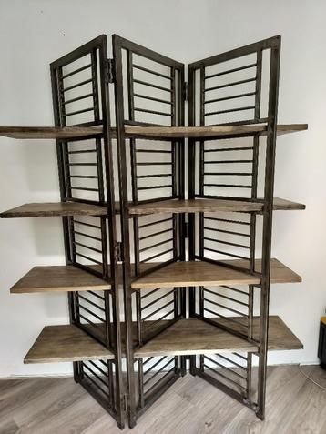 Roomdivider metaal mangohout zgan bijzonder origineel beschikbaar voor biedingen