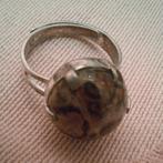 Zilveren ring met tijger steen.., 18 tot 19, Ophalen of Verzenden, Zo goed als nieuw, Dame