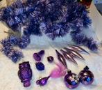 Vintage paarse kerstversiering; vogeltje uil etc. nr 46, Ophalen of Verzenden