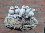Betonnen beeld: mussen met waterbakje, Antiek en Kunst, Ophalen