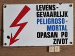 Levensgevaarlijk, Verzamelen, Merken en Reclamevoorwerpen, Ophalen of Verzenden, Gebruikt, Reclamebord
