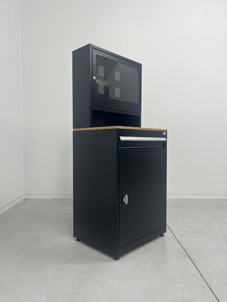 Computerkast - 27 inch - Zwart - PovagTweedeLeven, Huis en Inrichting, Kasten | Computermeubels, Nieuw, 170 cm of meer, 70 tot 120 cm