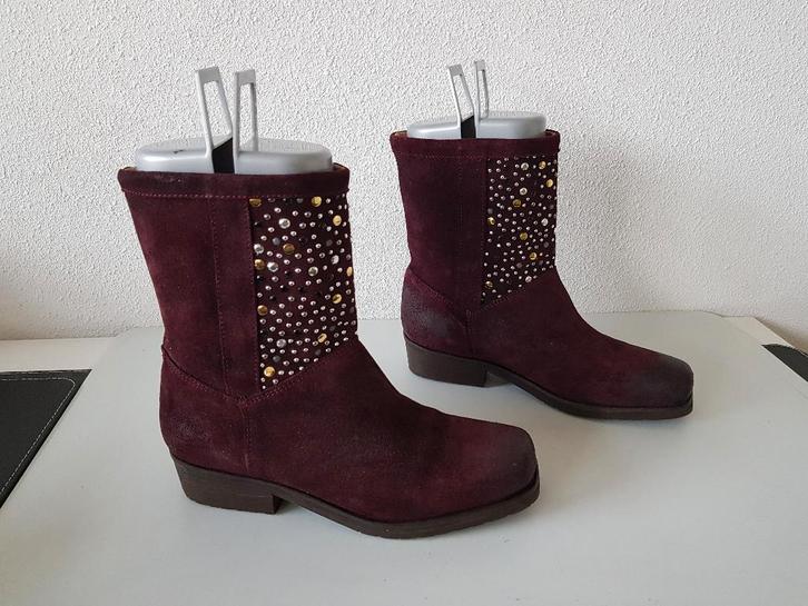 <>  Dr Adams MAAT 38 Bordeaux rode cowboy boots laarzen ZGAN, Kleding | Dames, Schoenen, Zo goed als nieuw, Lage of Enkellaarzen