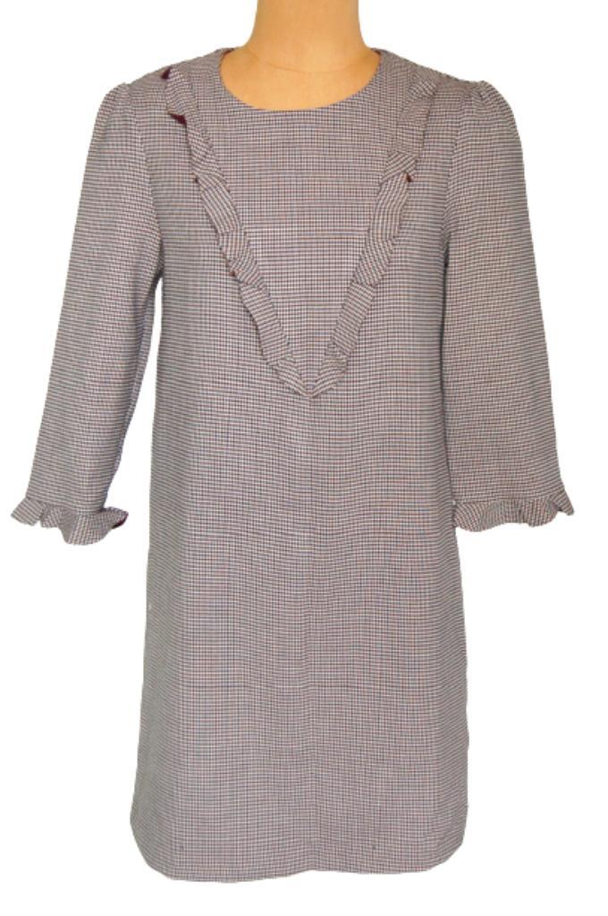 Nieuwe Suncoo Paris geruite jurk, Charlene, Mt. L, Kleding | Dames, Jurken, Nieuw, Maat 42/44 (L), Grijs, Boven de knie, Ophalen of Verzenden