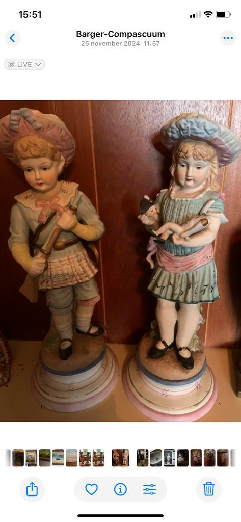 Antieke Porseleinen Beelden - Nostalgie, Antiek en Kunst, Kunst | Beelden en Houtsnijwerken, Ophalen of Verzenden