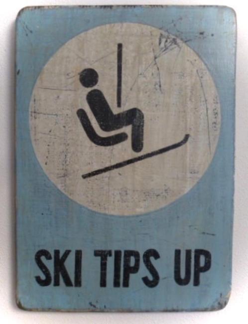 Handgeschilderd Après Ski bord / wintersport / Ski Tips Up, Huis en Inrichting, Woonaccessoires | Wanddecoraties, Nieuw, Ophalen of Verzenden