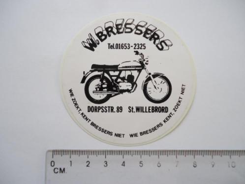 sticker oud Gilera brommer W Bressers St Willebrord retro, Verzamelen, Stickers, Zo goed als nieuw, Bedrijf of Vereniging, Verzenden
