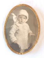 Antiek foto etui zak tas make up spiegeltje, Gebruikt, Gehele gezicht, Ophalen of Verzenden, Goud