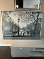 Canvas met lijst Amsterdam, Huis en Inrichting, Woonaccessoires | Schilderijen, Tekeningen en Foto's, Print, Gebruikt, 125 cm of meer
