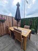 Houten tuinset zo goed als nieuw, Tuin en Terras, Tuinsets en Loungesets, Ophalen, 4 zitplaatsen, Teakhout, Zo goed als nieuw