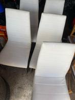 zes witte stoelen, zgan, Huis en Inrichting, Stoelen, Ophalen, Zo goed als nieuw, Wit, Vijf, Zes of meer stoelen