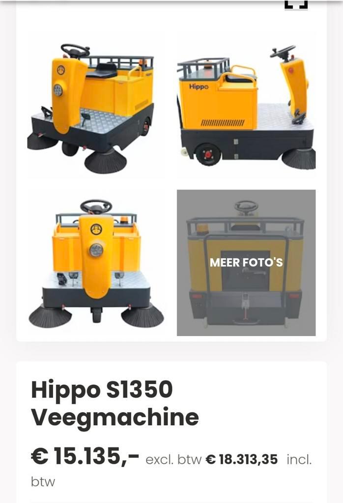 Veegwagen - Hippo S1350 nieuw in kist, Zakelijke goederen, Machines en Bouw | Overig, Ophalen of Verzenden