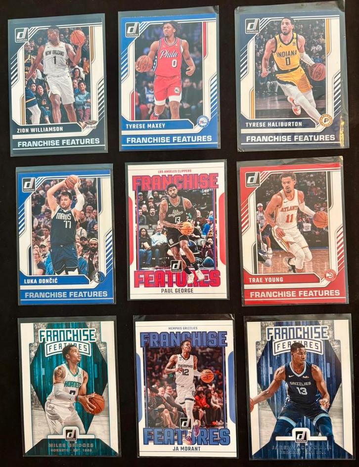 9x Franchise Features NBA Trading Cards, Hobby en Vrije tijd, Verzamelkaartspellen | Overige, Zo goed als nieuw, Meerdere kaarten