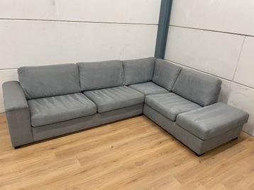 Mooie luxe grijze hoekbank - GEREINIGD!!! beschikbaar voor biedingen