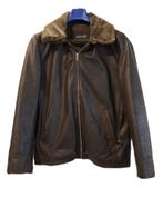 Geklede leren herenjas, Bruin, Ophalen of Verzenden, Zo goed als nieuw, Authentic