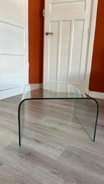 Prachtige glazen gebogen design salontafel, Ophalen, Minder dan 45 cm, Gebruikt, Vierkant