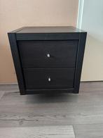 Twee zwarte nachtkastjes Kallax, Huis en Inrichting, Ophalen, Hout, Minder dan 45 cm, Minder dan 55 cm