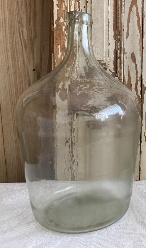 Brocante glazen gistfles - fles - bolvaas - vaas, Huis en Inrichting, Woonaccessoires | Overige, Gebruikt, Ophalen of Verzenden