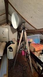 Industriële vloerlamp met houten statief, Ophalen of Verzenden