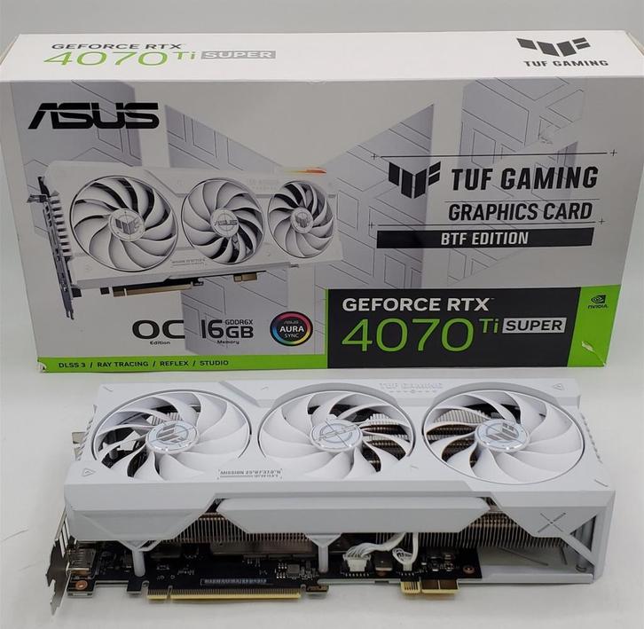 ASUS TUF Gaming GeForce RTX 4070 Ti Super BTF White OC 16GB, Computers en Software, Videokaarten, Zo goed als nieuw, Nvidia, PCI-Express 3.0