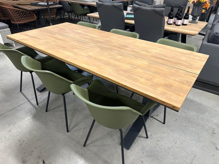 2x SUNS Stockholm tuintafel 220 antraciet, Tuin en Terras, Tuintafels, Zo goed als nieuw, Rechthoekig, Aluminium, Ophalen