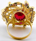 Grote gouden ring 9 karaat zie foto's, Sieraden, Tassen en Uiterlijk, Ringen, Ophalen, Zo goed als nieuw, 17 tot 18, Met edelsteen