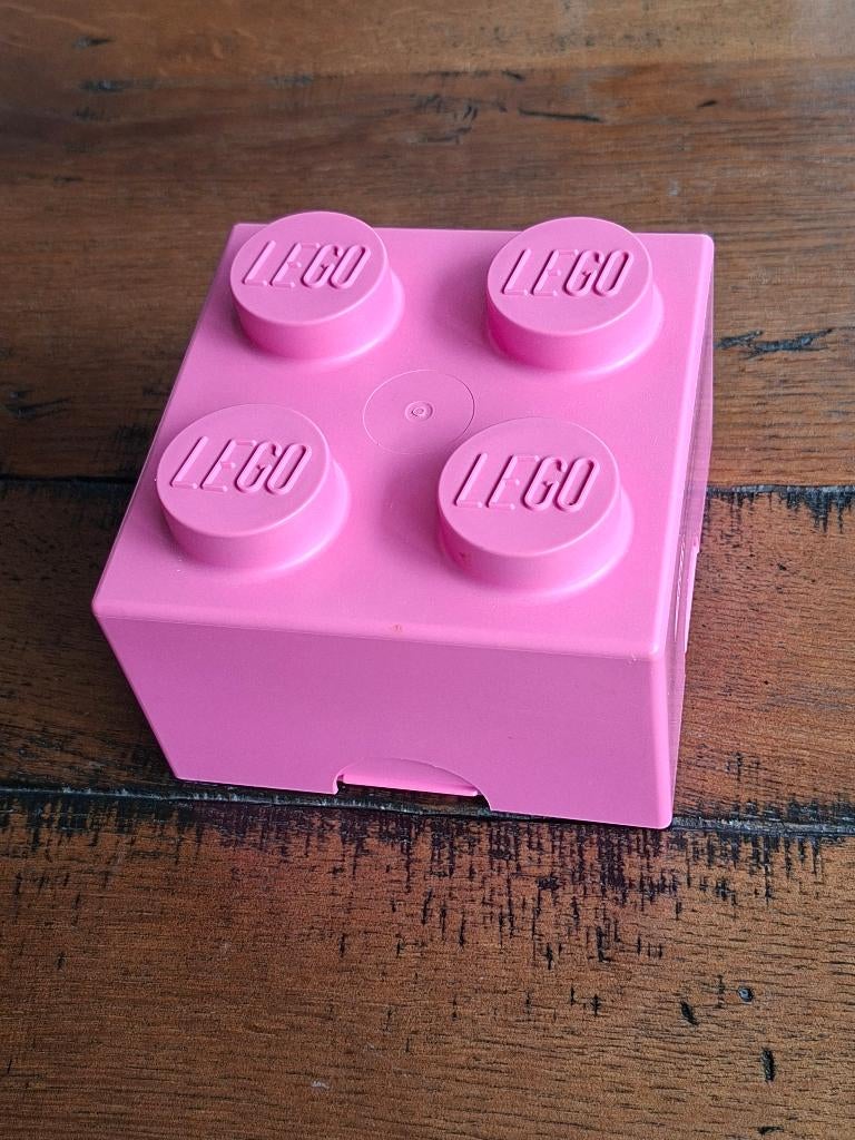 Roze broodtrommel Lego school / werk of voorraaddoosje, Ophalen of Verzenden, Zo goed als nieuw