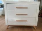 Witte commode van Bopita met 3 lades, Gebruikt, 75 tot 100 cm, Voetruimte, Minder dan 50 cm